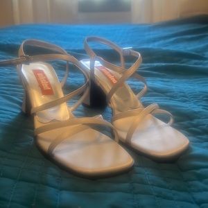 Light grey strapy heels